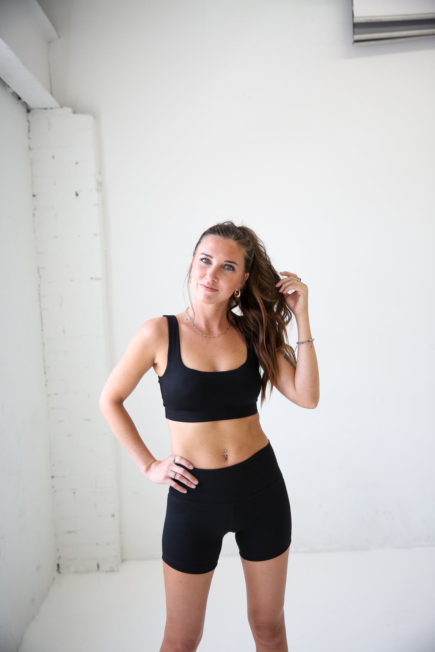 Vida Ribbed Bike Short (Black)