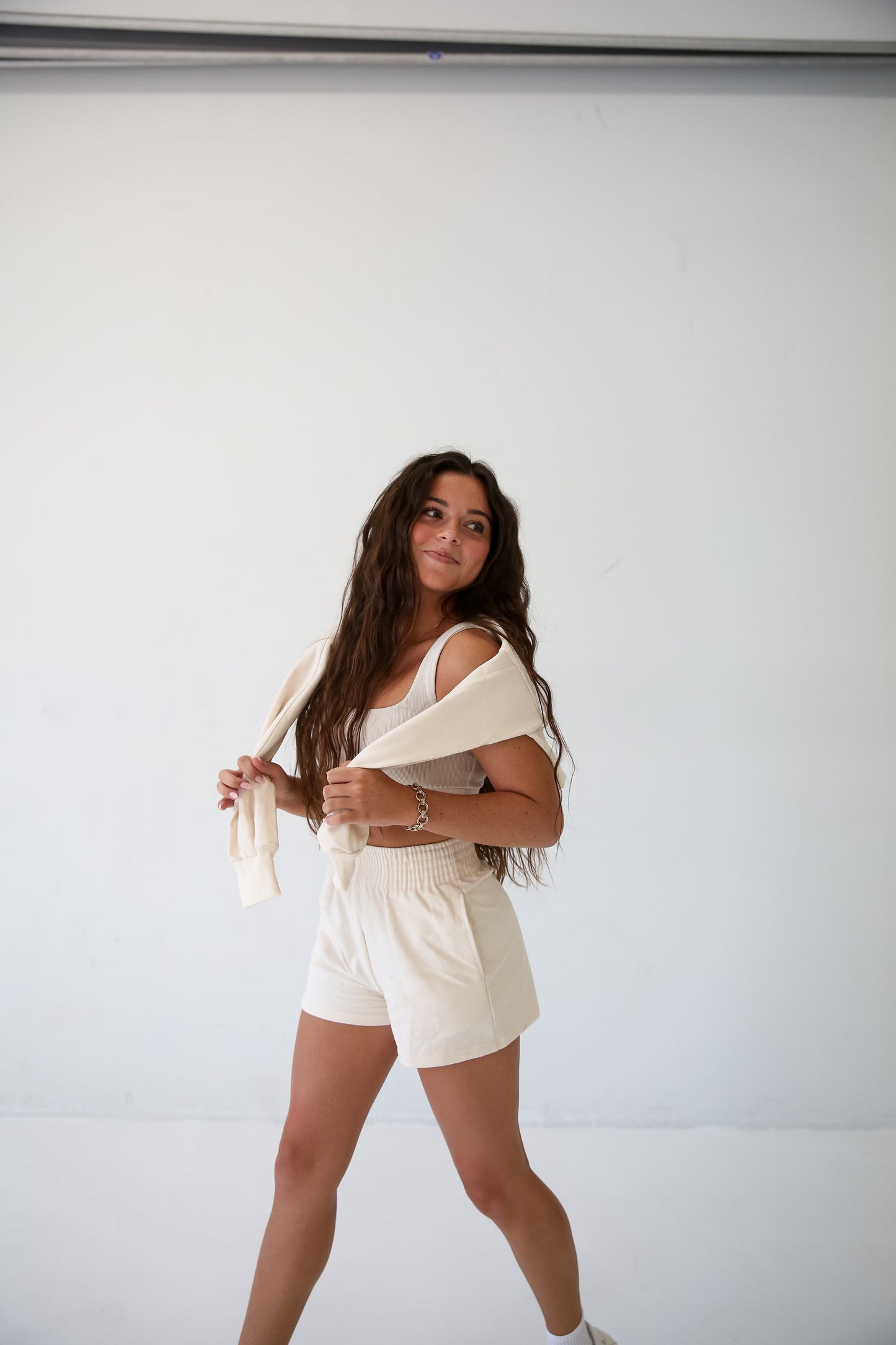 Vida Famous Sweat Shorts (Ivory)