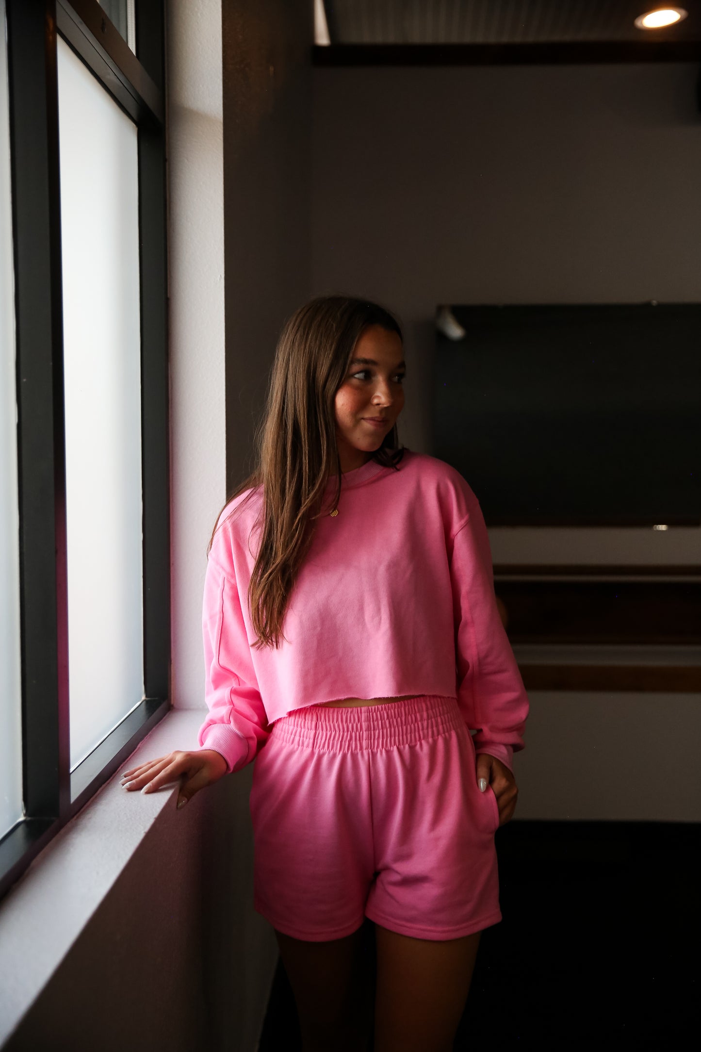 Vida Famous Sweat Shorts (Dolly Pink)