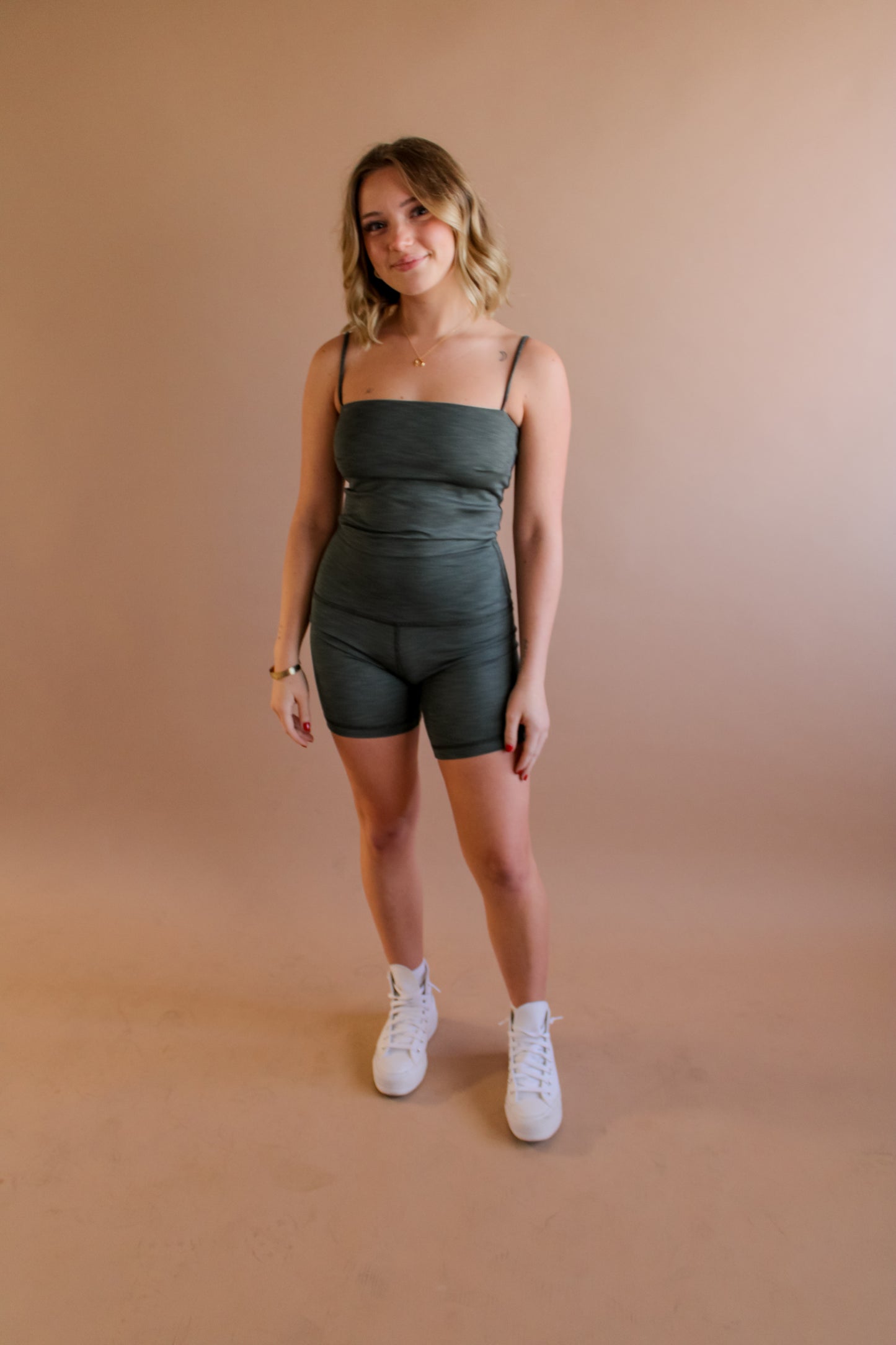 Vida Ribbed Bike Short (forest ribbed)